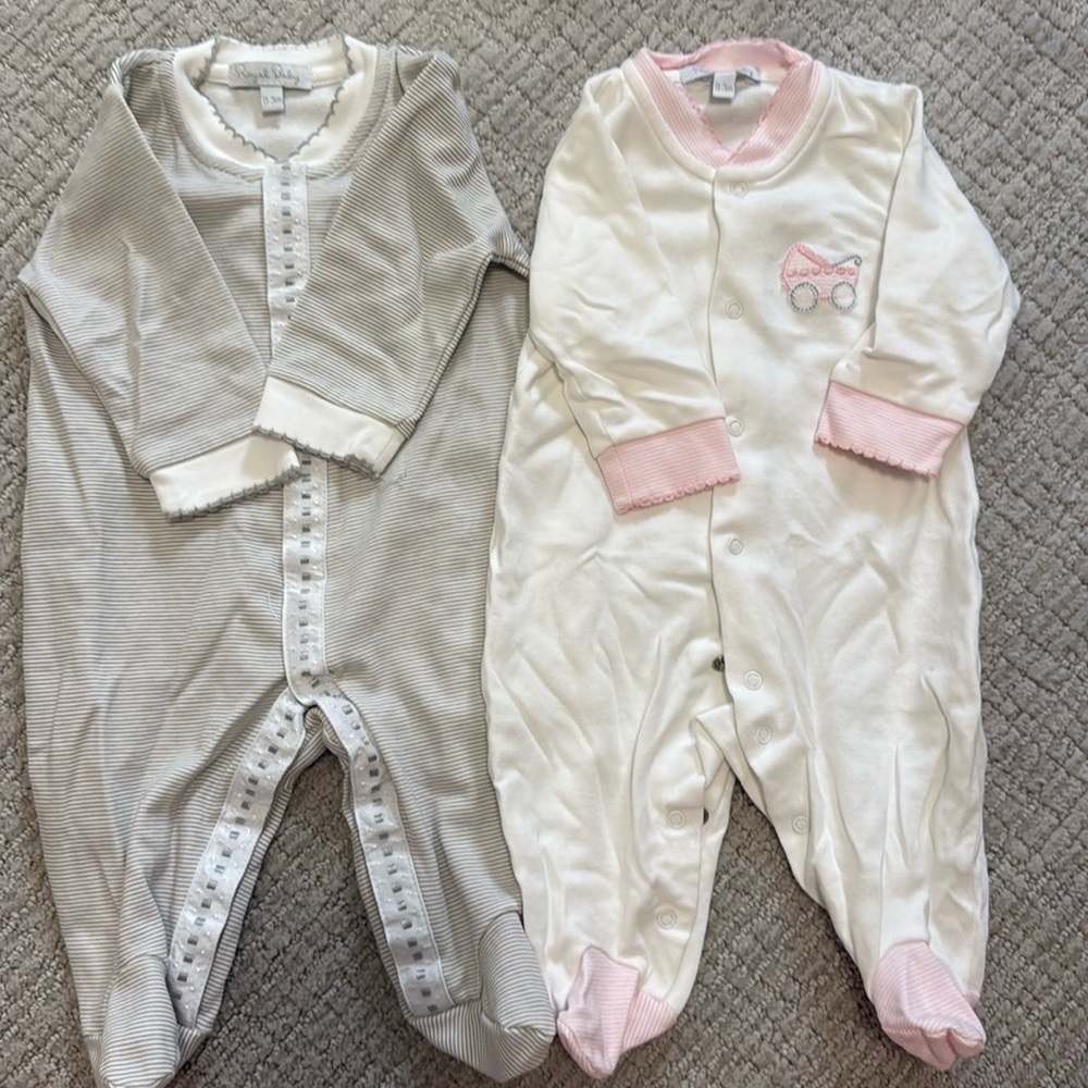 Royal baby pima organic cotton luxury baby footie (0-3M)  $50